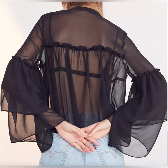Ecote Chiffon Bell Sleeve Top from Urban Outfitters - Picture 2 of 7